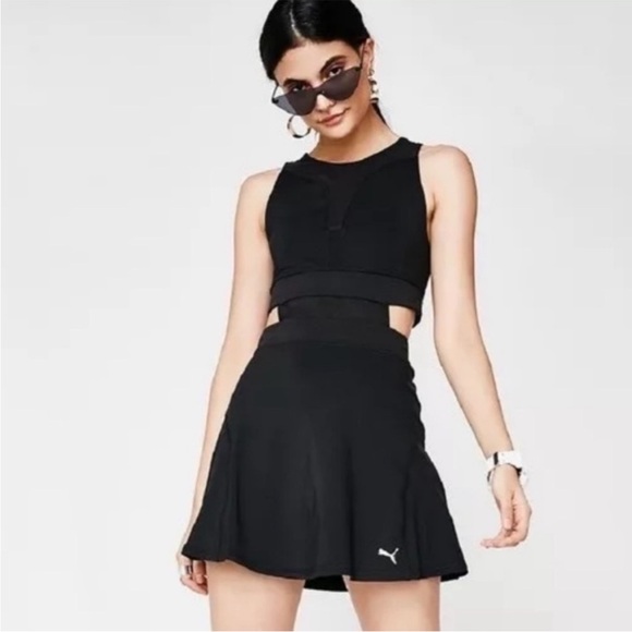 Puma Dry Cell Balance Dress Black Tennis Mesh Cutout Sleeveless Shorts Size xs - Picture 3 of 9